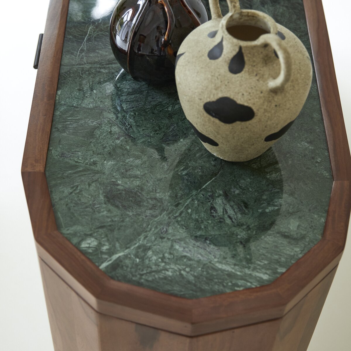 Sheesham and marble sideboard 175 cm Living room storage Tikamoon