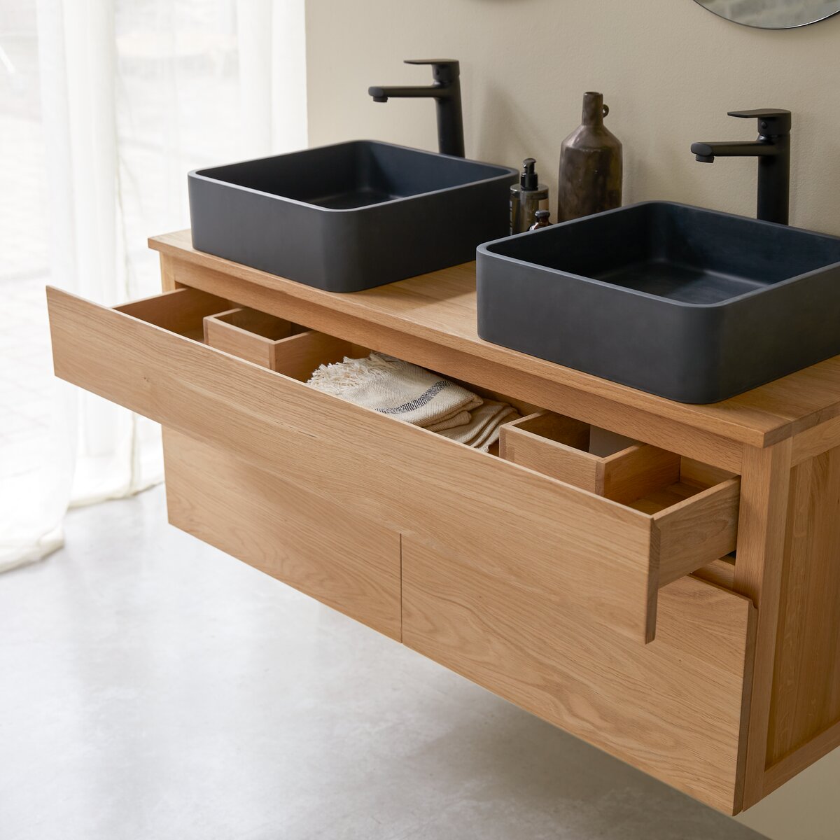 Jacob - Mobile da bagno in quercia massello 120 cm Jacob - Mobile da bagno in quercia massello 120 cm