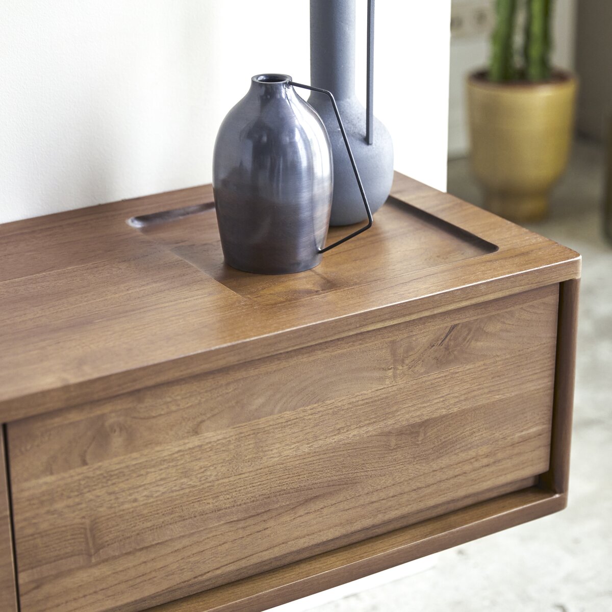 Circa - Mueble de TV de teca maciza reciclada 2 cajones 110 cm Circa - Mueble de TV de teca maciza reciclada 2 cajones 110 cm
