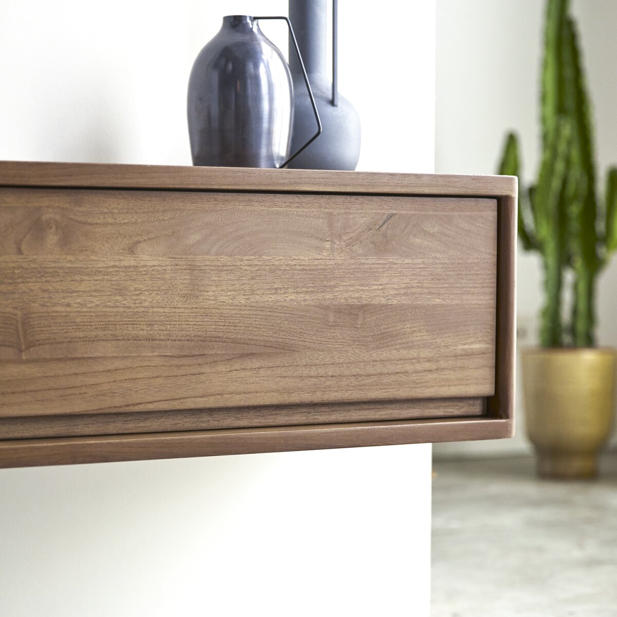 Circa - Mueble de TV de teca maciza reciclada 2 cajones 110 cm Circa - Mueble de TV de teca maciza reciclada 2 cajones 110 cm