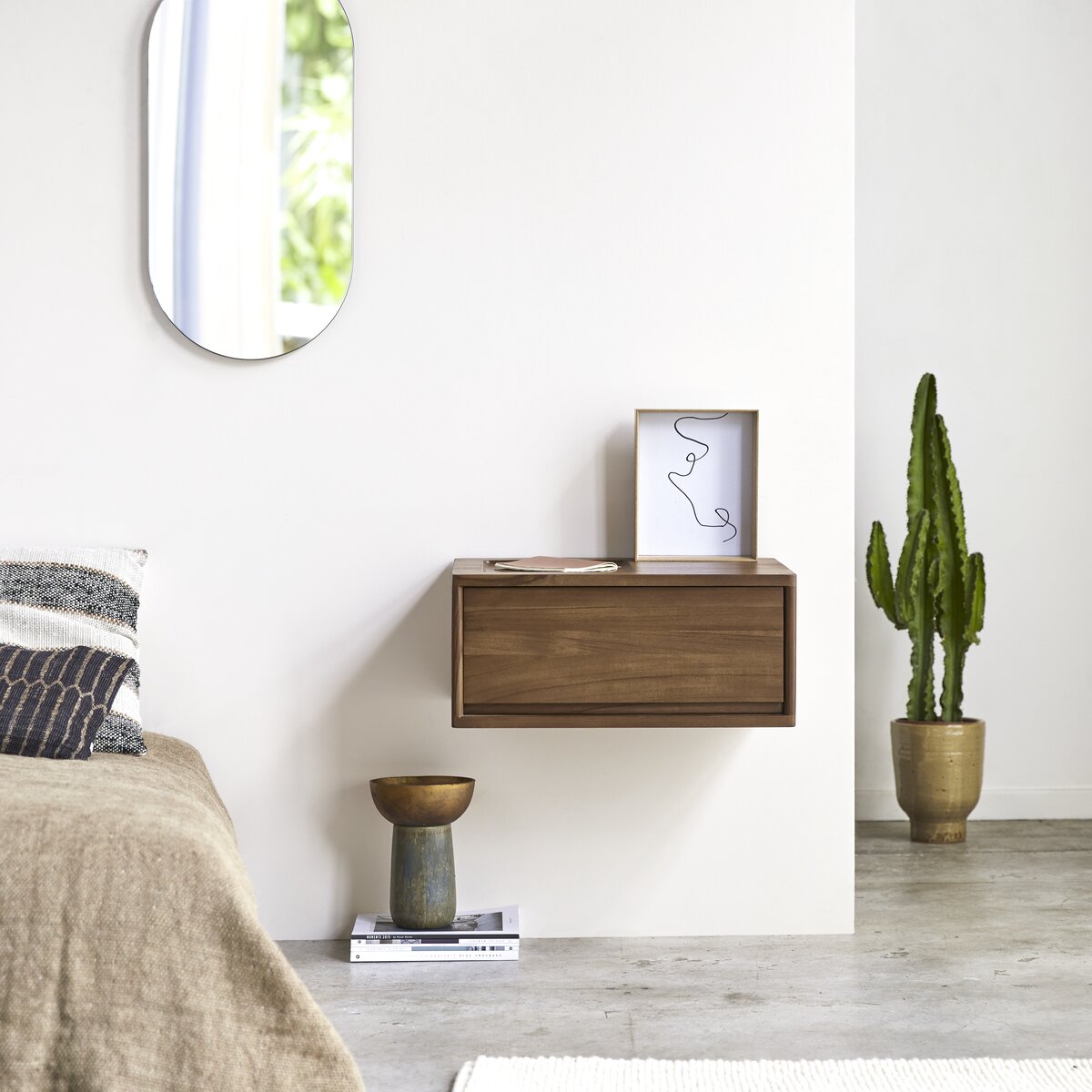 Wall mounted side table for deals bedroom