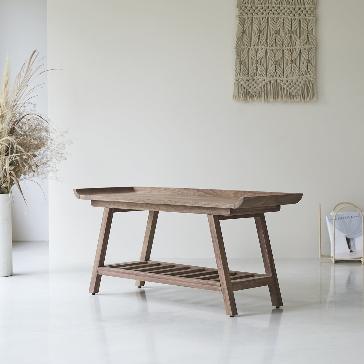 Pampa - Console basse en noyer massif Pampa - Console basse en noyer massif
