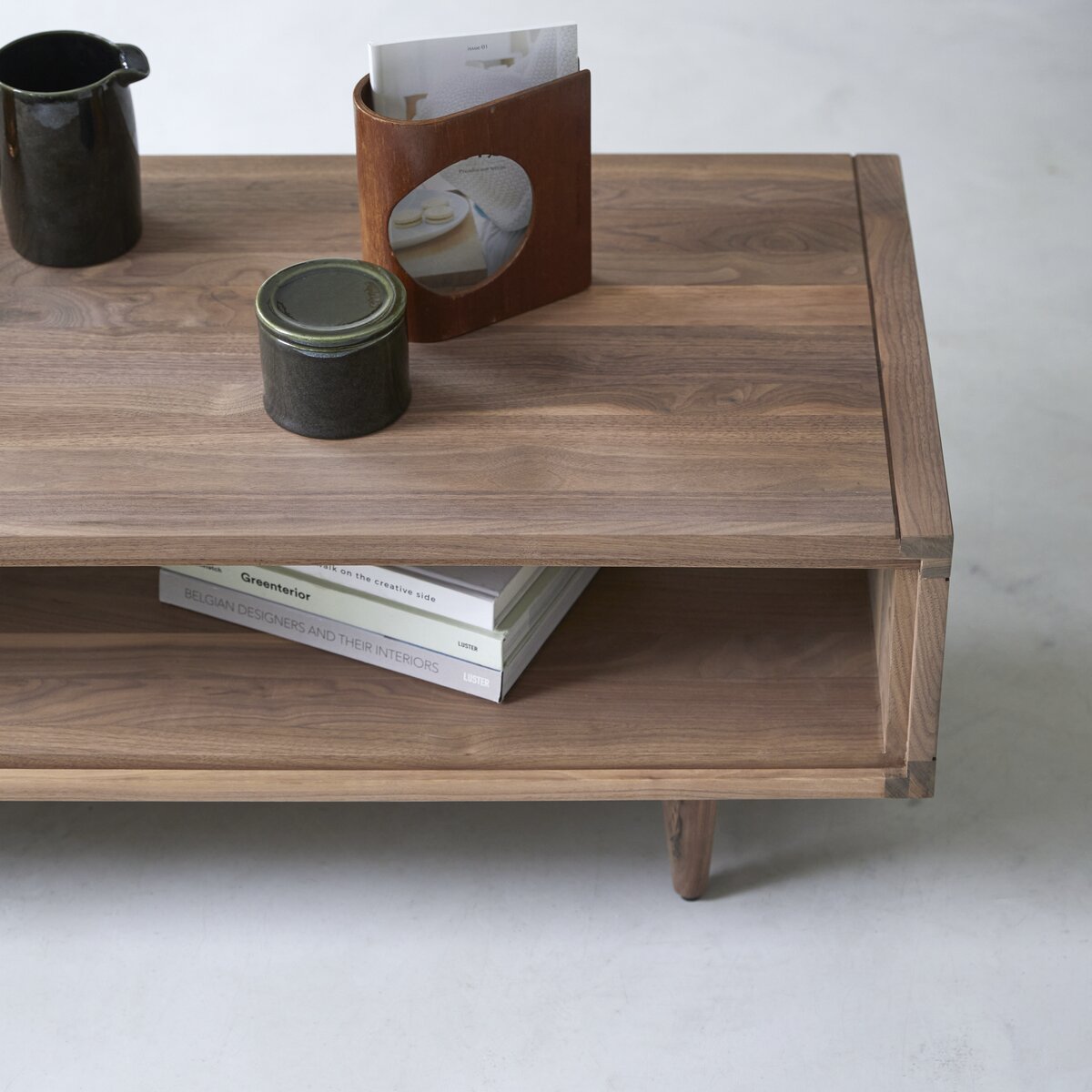 Walnut color store coffee table