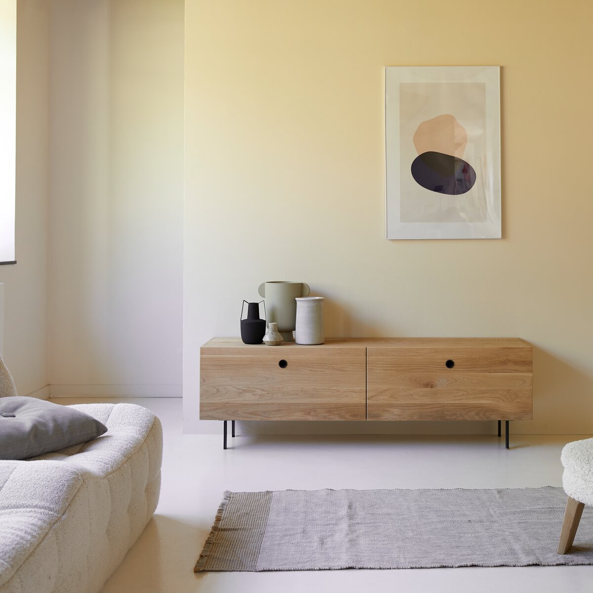 MUEBLE TV SALOMÉ BLANCO ROTO Y MADERA ROBLE 160 CM