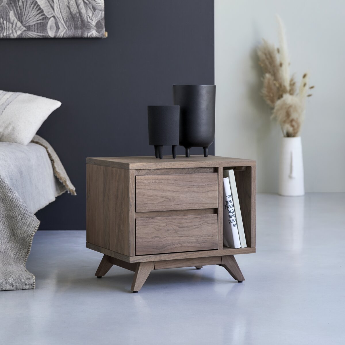 Walnut 2024 bedside table