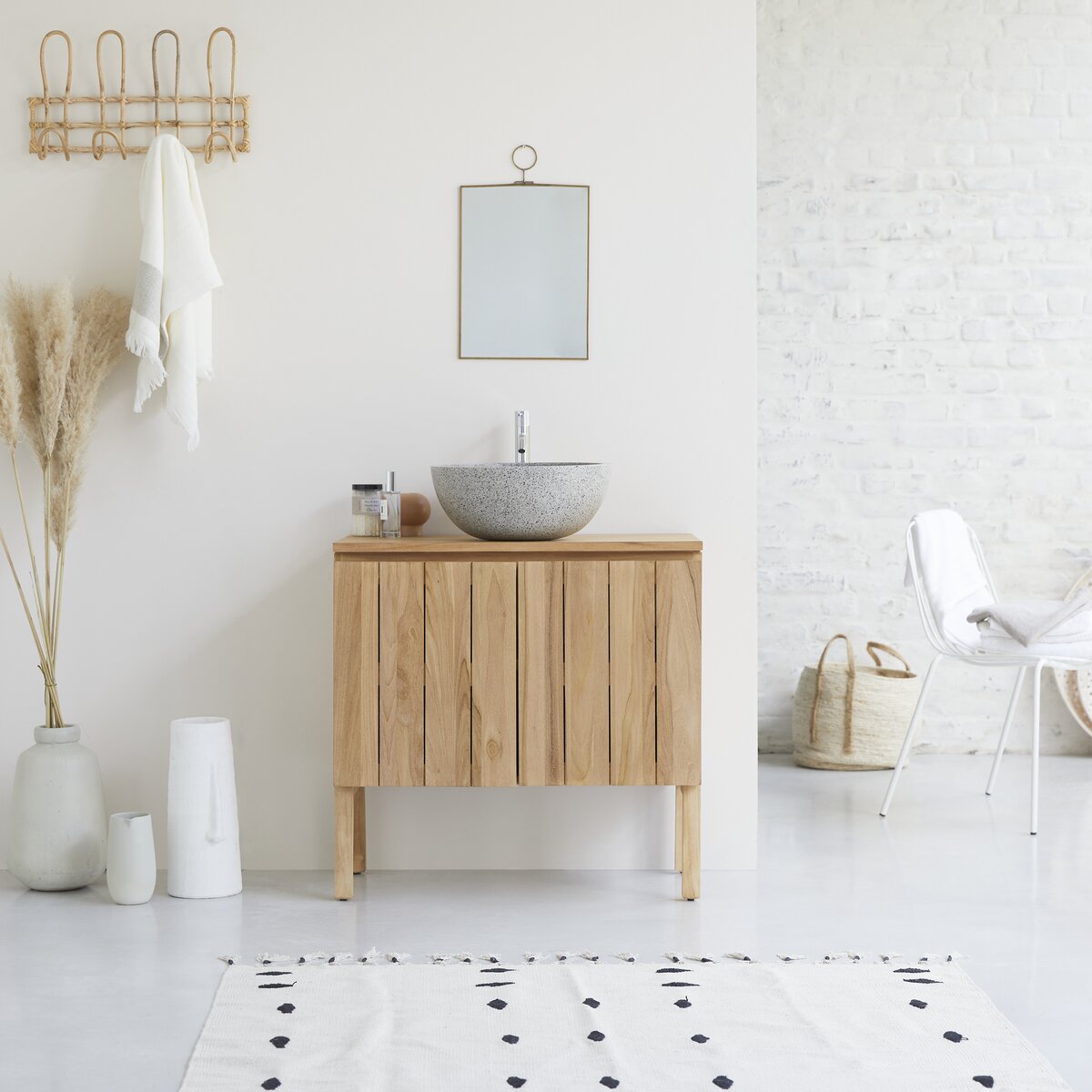 Jill - Solid teak vanity unit 80 cm Jill - Solid teak vanity unit 80 cm