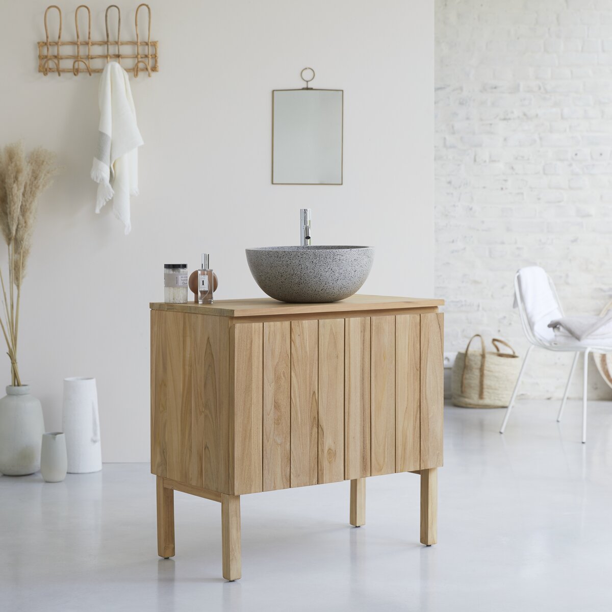 Jill - Solid teak vanity unit 80 cm Jill - Solid teak vanity unit 80 cm