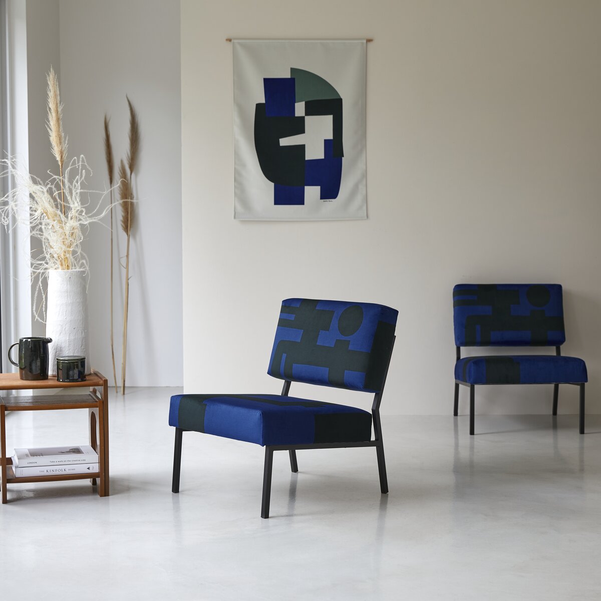 Barbican - Fauteuil français bleu