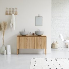 Mobile in quercia con lavabo in ceramica 120 cm - Bagno - Tikamoon