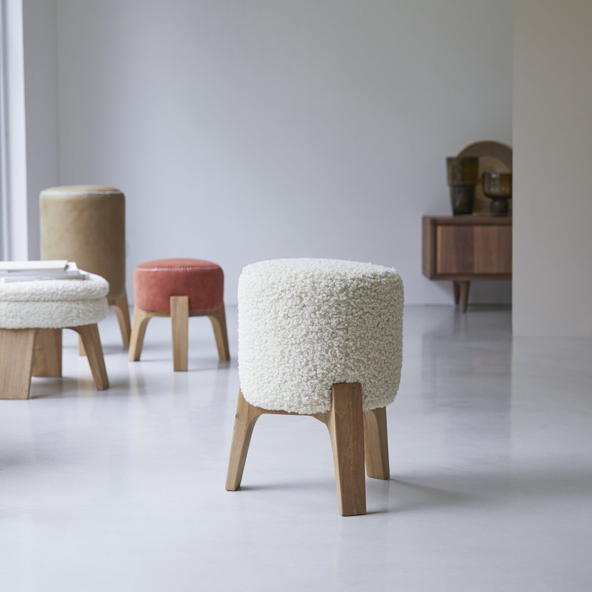 Drum - Pouf M Himalaya en chêne massif Drum - Pouf M Himalaya en chêne massif
