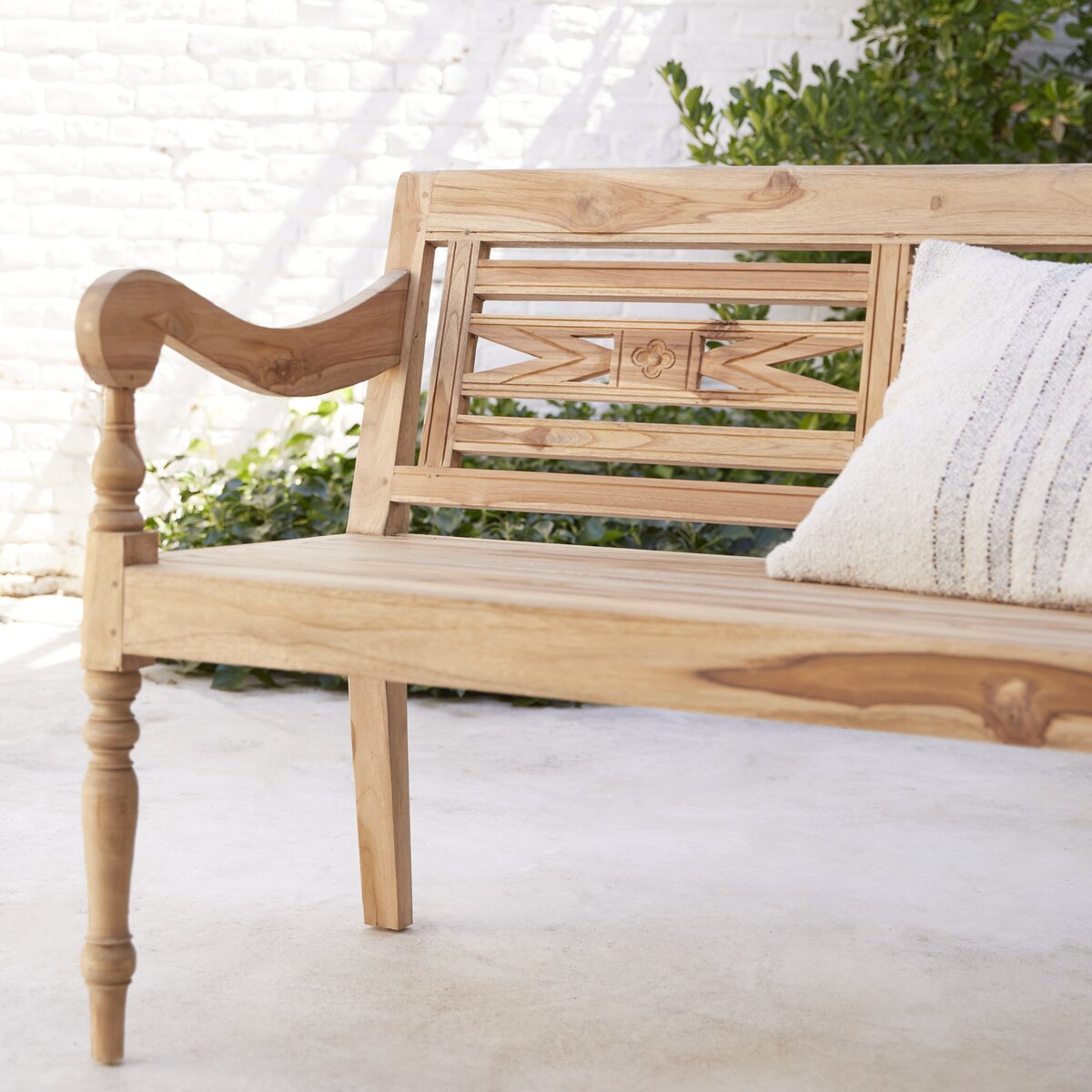 Panchina da giardino 2 posti 120x60 cm in legno teak - Louis