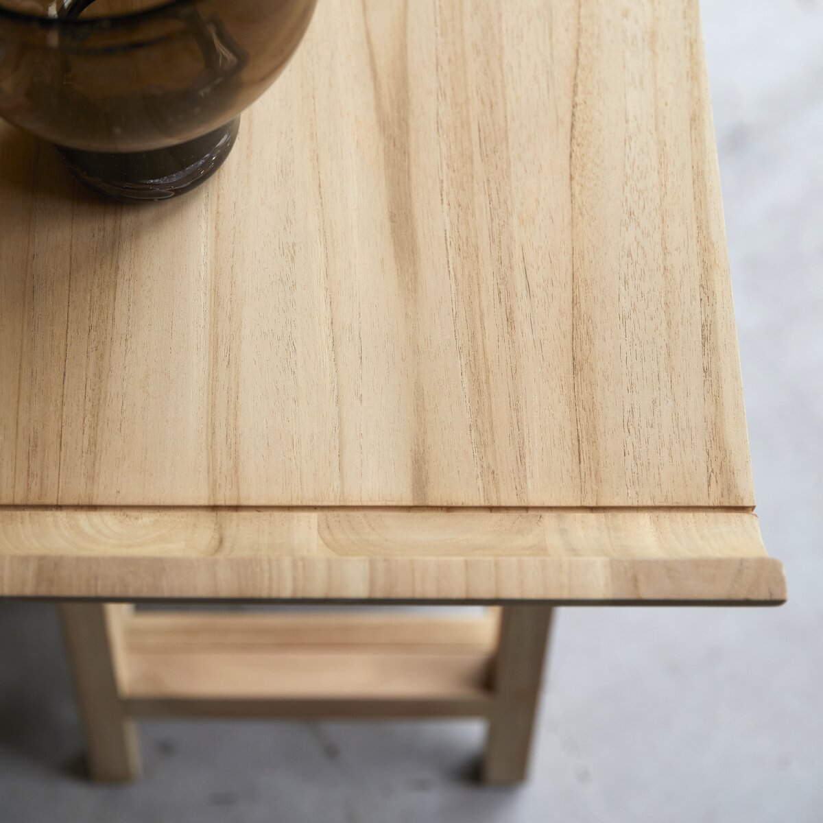 Tall wood store console table