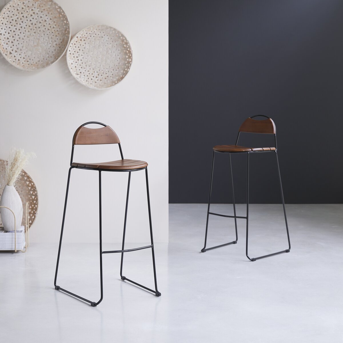 Molly - Solid ash and metal Bar Chair