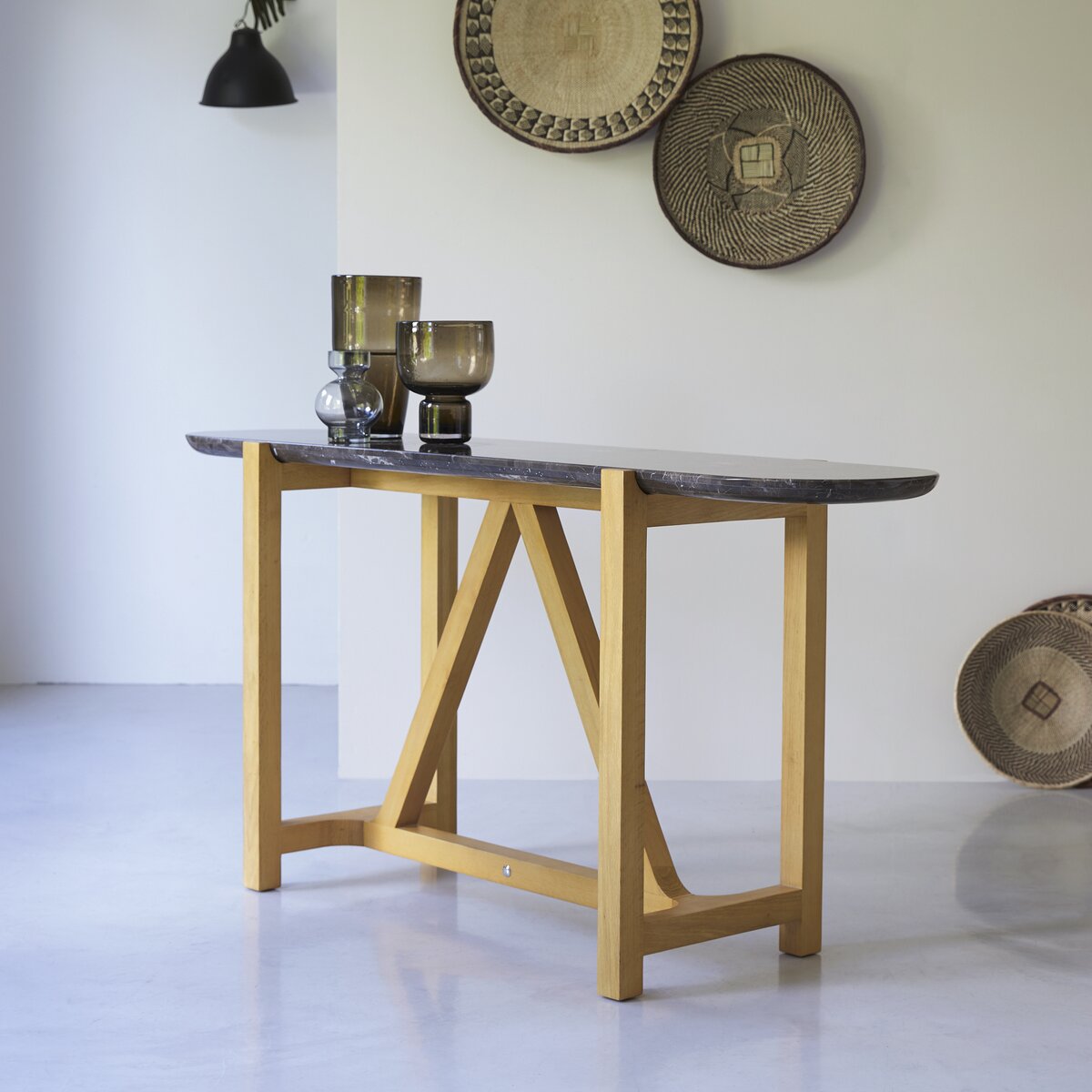 Stoneleaf - Console Stoneleaf en chêne massif et marbre Stoneleaf - Console Stoneleaf en chêne massif et marbre