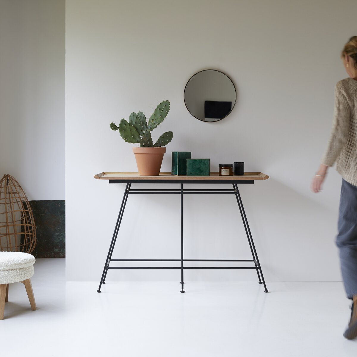 Ema - Solid teak and metal Console table Ema - Solid teak and metal Console table