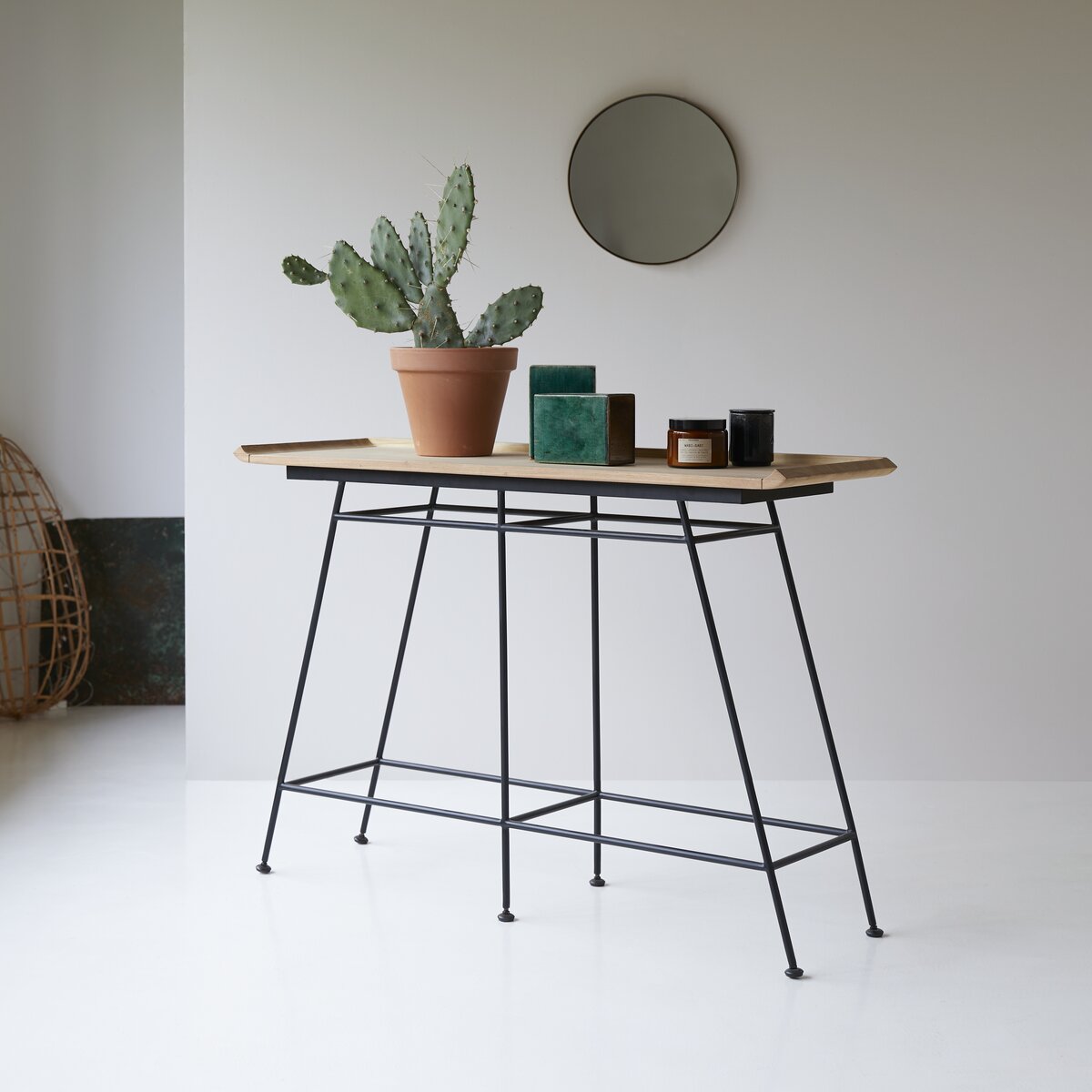 Ema - Solid teak and metal Console table Ema - Solid teak and metal Console table