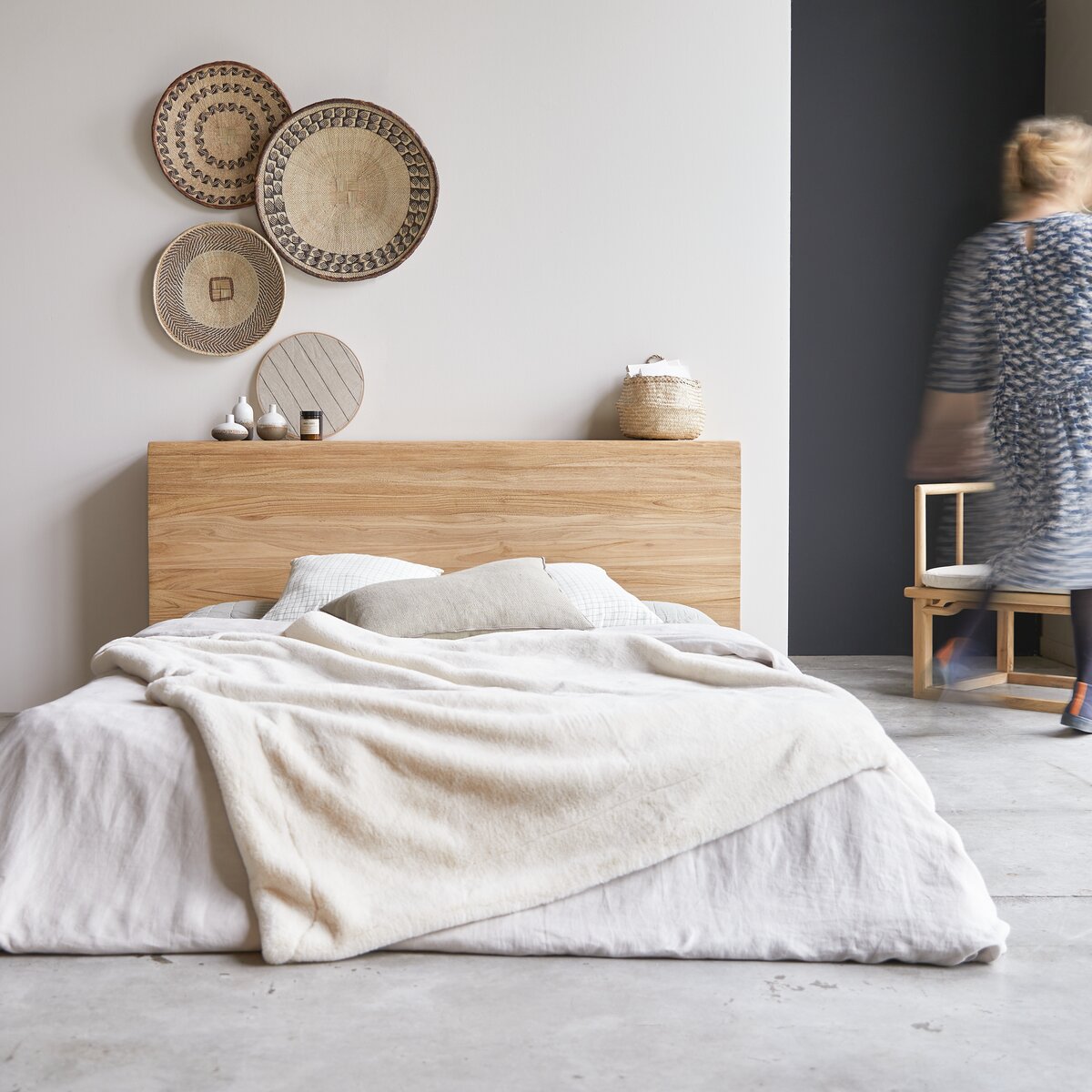 Bertie - Tête de lit avec rangements en teck massif 165 cm Bertie - Tête de lit avec rangements en teck massif 165 cm