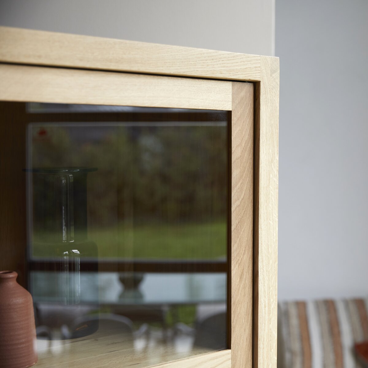 Tall oak display case 120 cm - Dining room storage furniture - Tikamoon