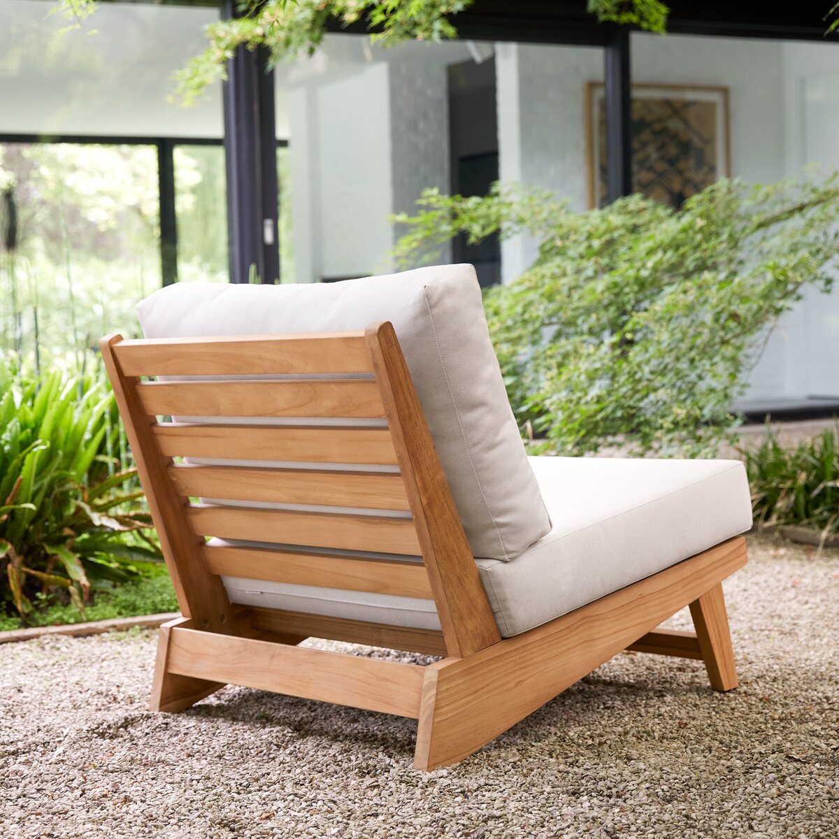 Poltrona da giardino in teak con cuscini - Poltrona per esterno