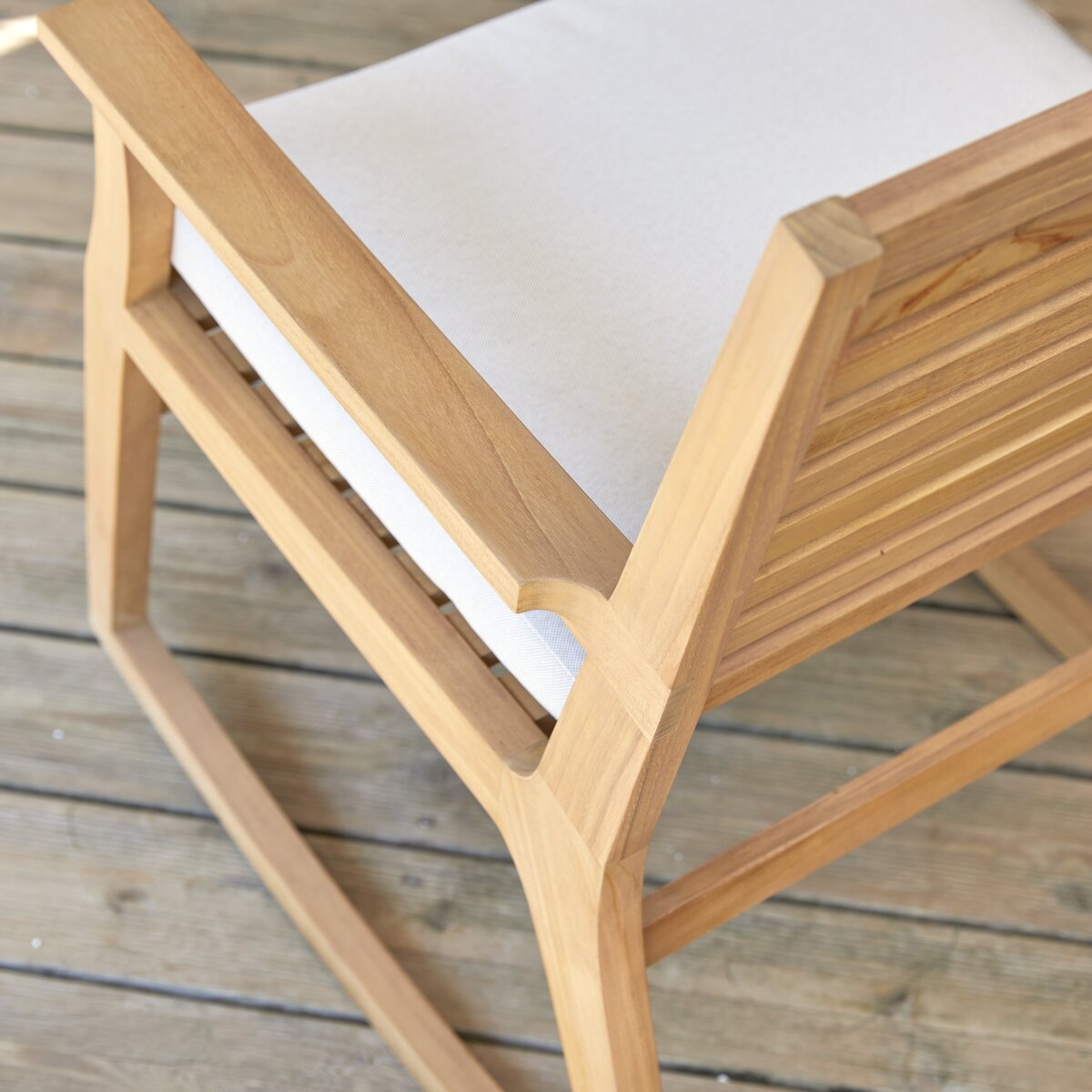 Leni - Rocking chair de jardin en teck massif Leni - Rocking chair de jardin en teck massif