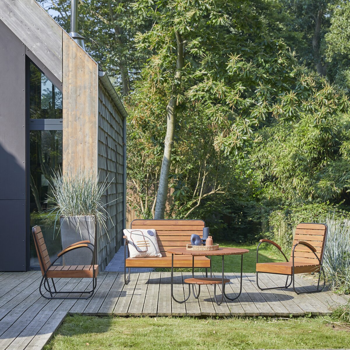 Key Wood - Table basse de jardin lattée en teck massif Key Wood - Table basse de jardin lattée en teck massif