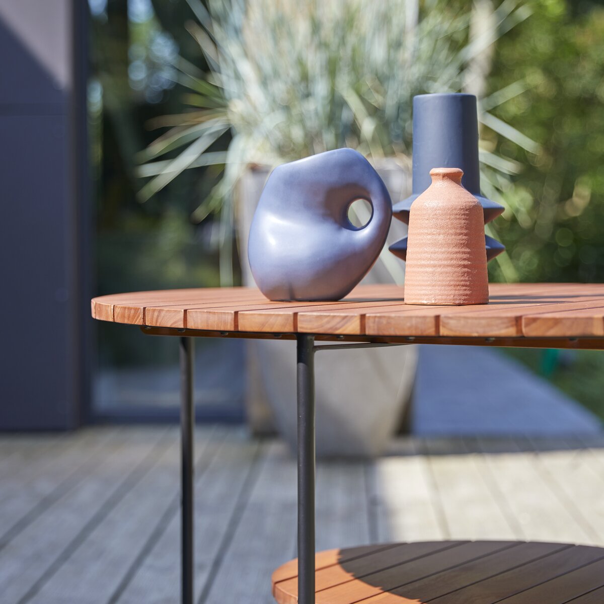 Key Wood - Tavolino da giardino a listelli in teak massello Key Wood - Tavolino da giardino a listelli in teak massello