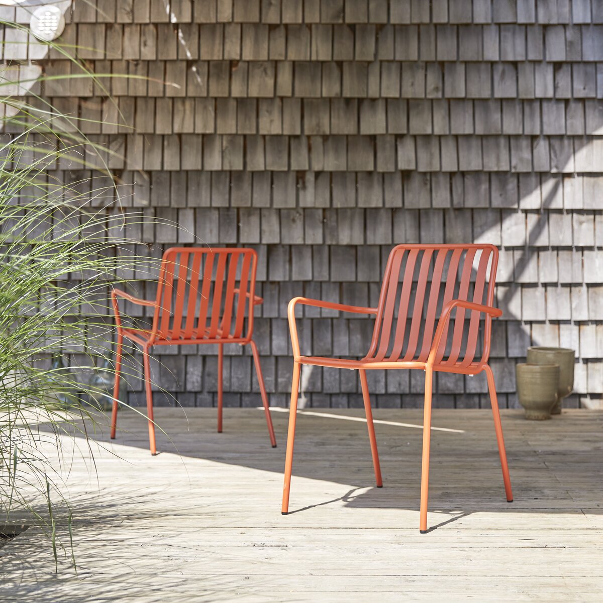 Gaby - Fauteuil de jardin en métal orange