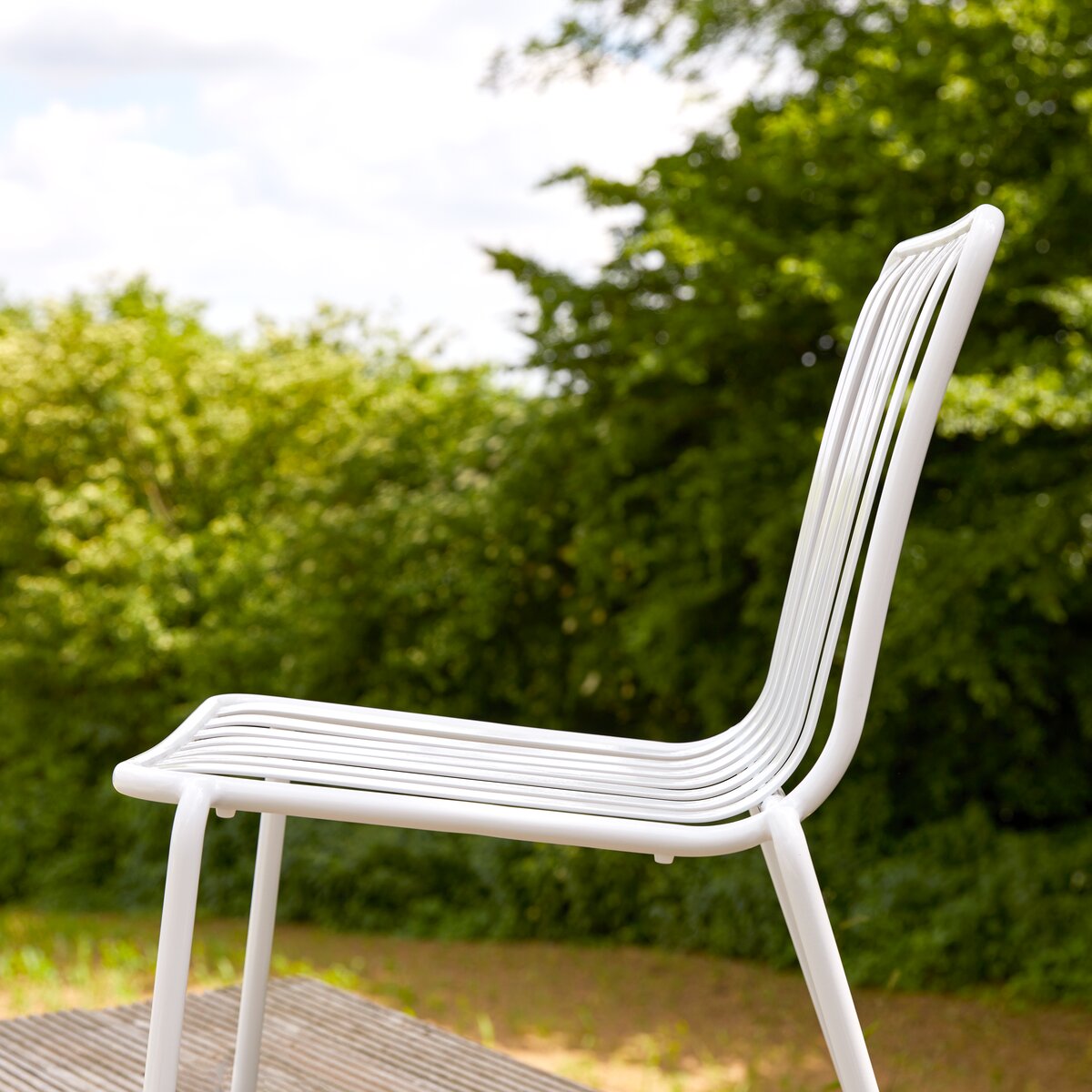 Chaise de séjour en métal blanc - Mobilier pour le living - Tikamoon