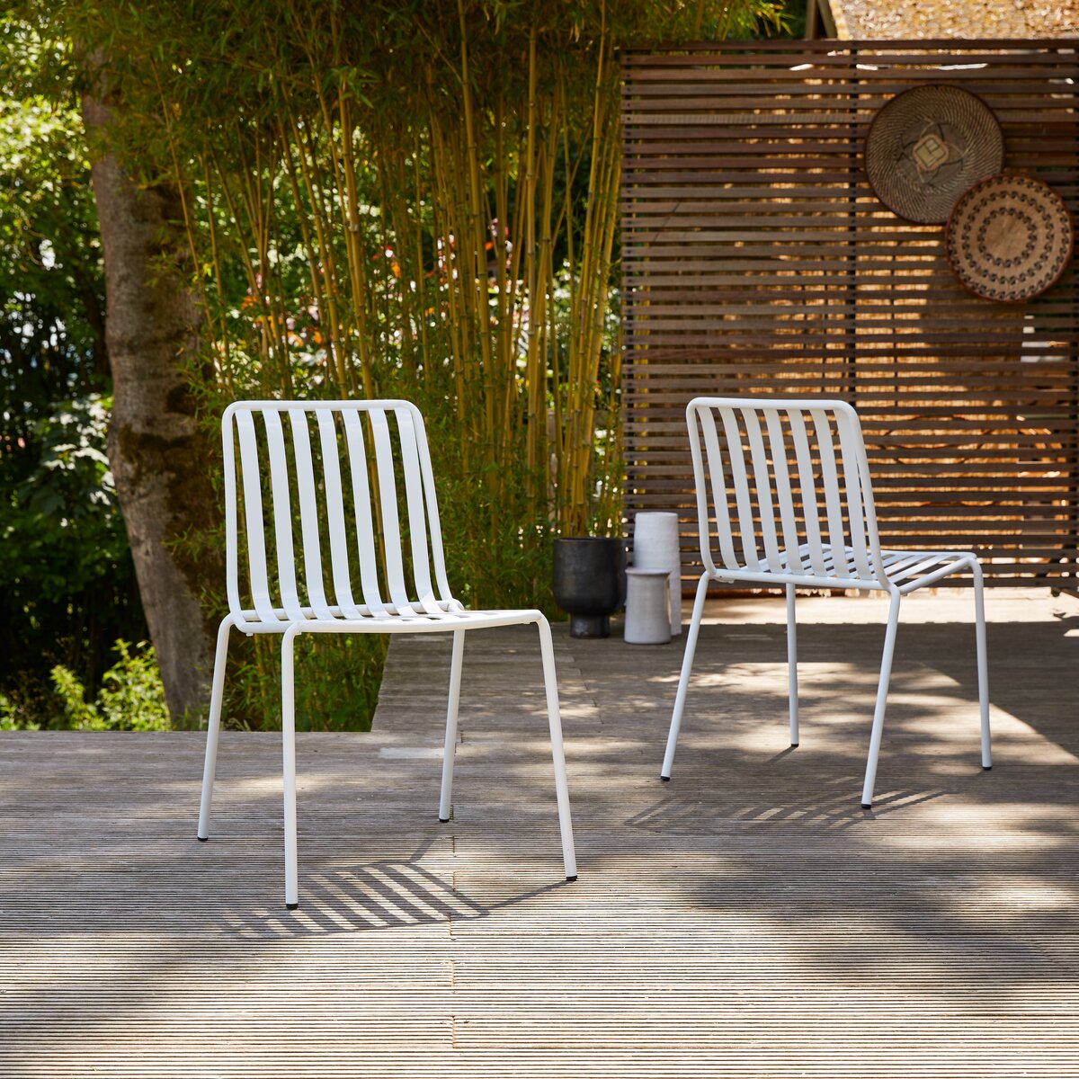 Chaise de jardin en métal blanc - Meuble pour l'extérieur - Tikamoon