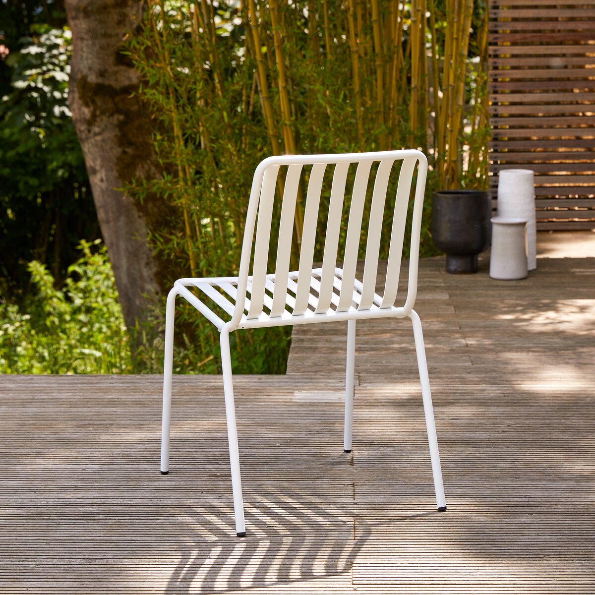 Chaise d'extérieur en métal blanc - Assises pour le jardin - Tikamoon