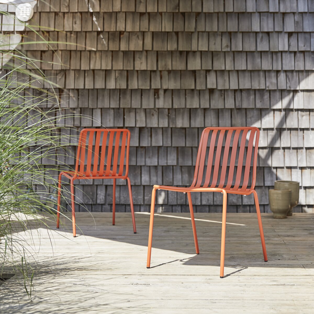 Gaby - Chaise de jardin en métal orange