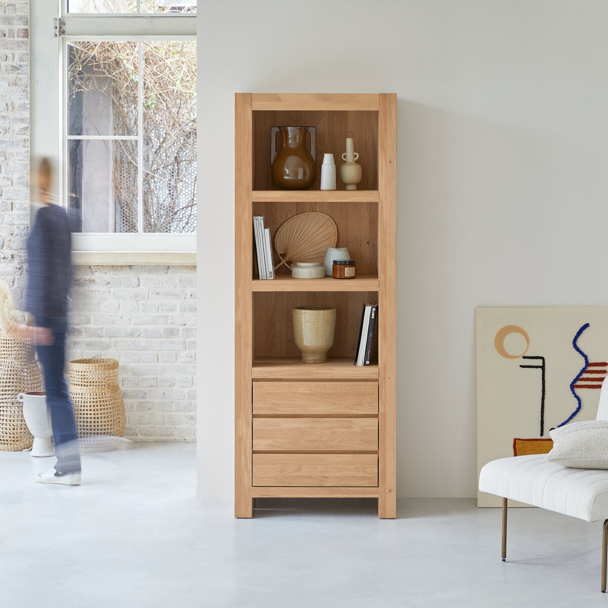 Bücherregal aus Eiche 200 cm – Hochschrank-Regale fürs Arbeitszimmer –  Tikamoon