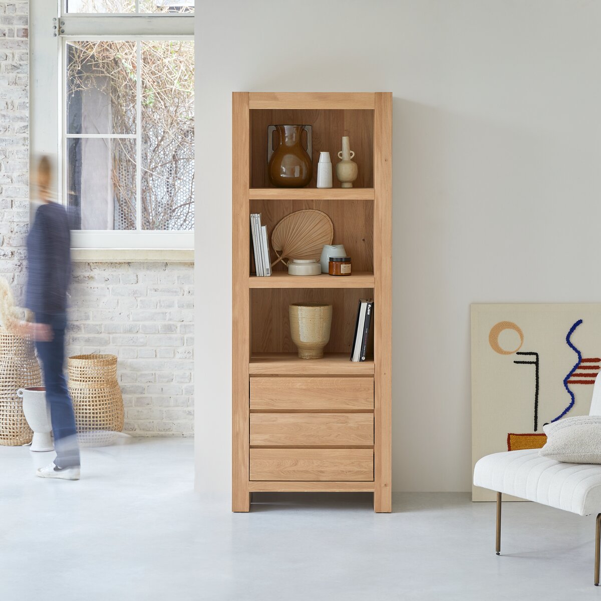 Libreria in quercia 130 cm - Arredo per il soggiorno - Tikamoon