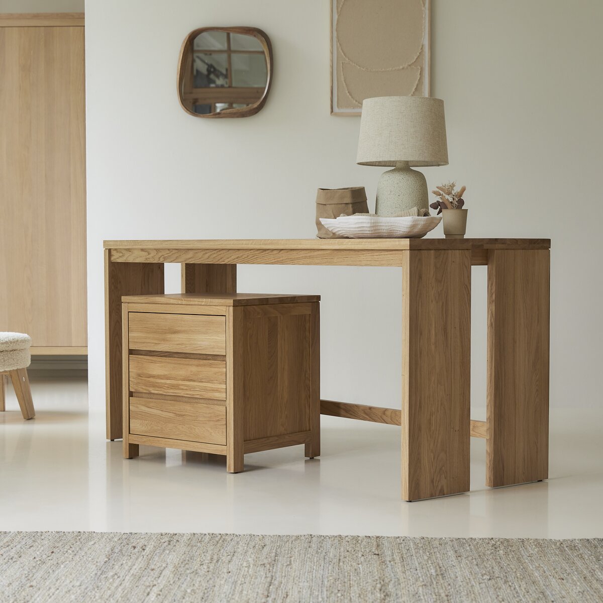 Solid oak deals office furniture