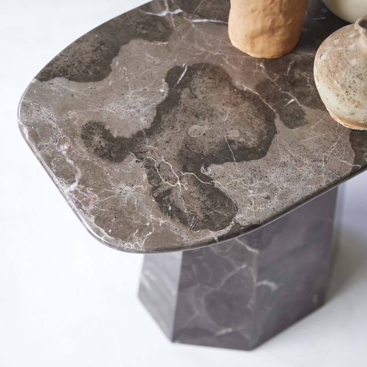 Keesog brown marble side table Living room furniture Tikamoon