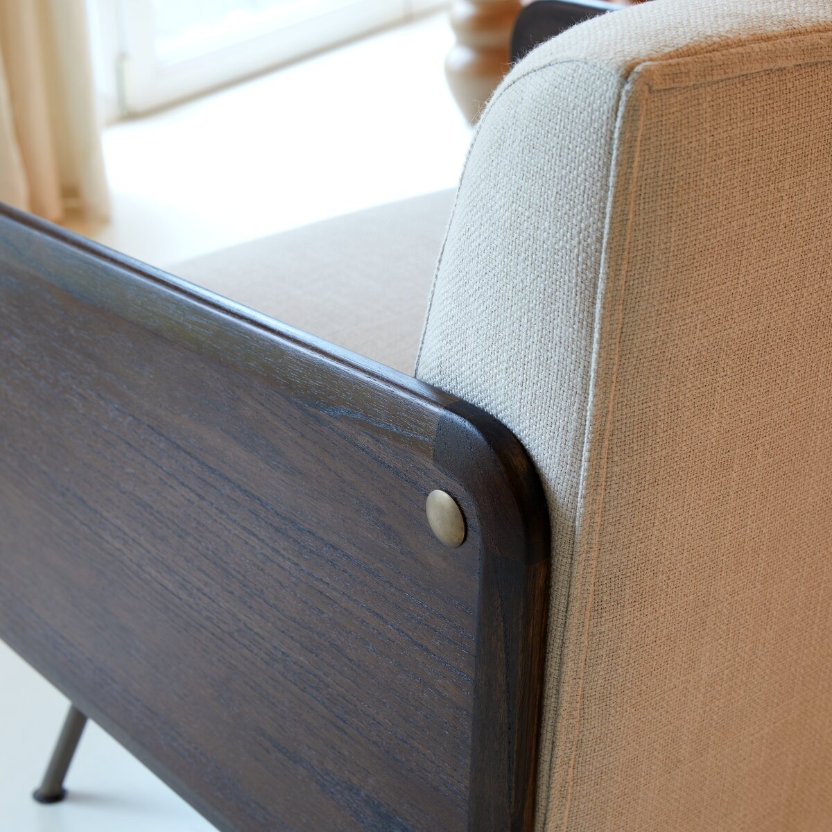 Obi - Fauteuil en mindi et tissu Obi - Fauteuil en mindi et tissu