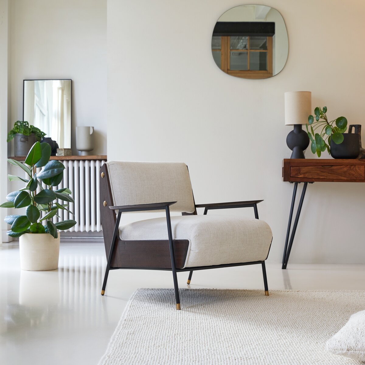 Awa - Fauteuil en mindi et tissu Awa - Fauteuil en mindi et tissu