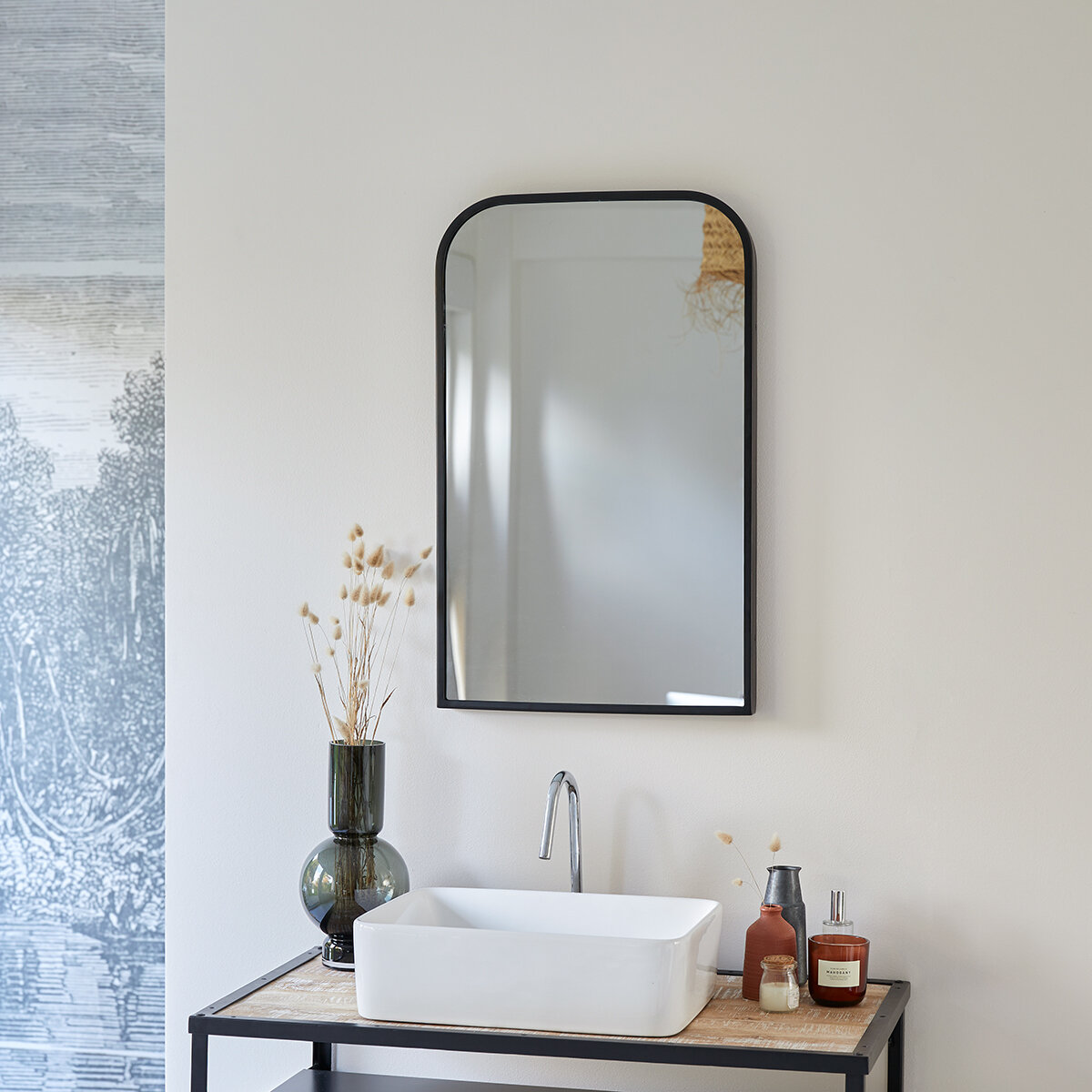 Nordic - Specchio in metallo 80x50 cm