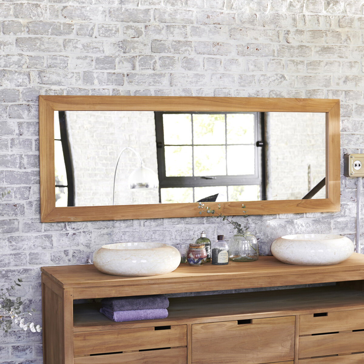 Tona - Solid teak full-length mirror 160x60 cm Tona - Solid teak full-length mirror 160x60 cm