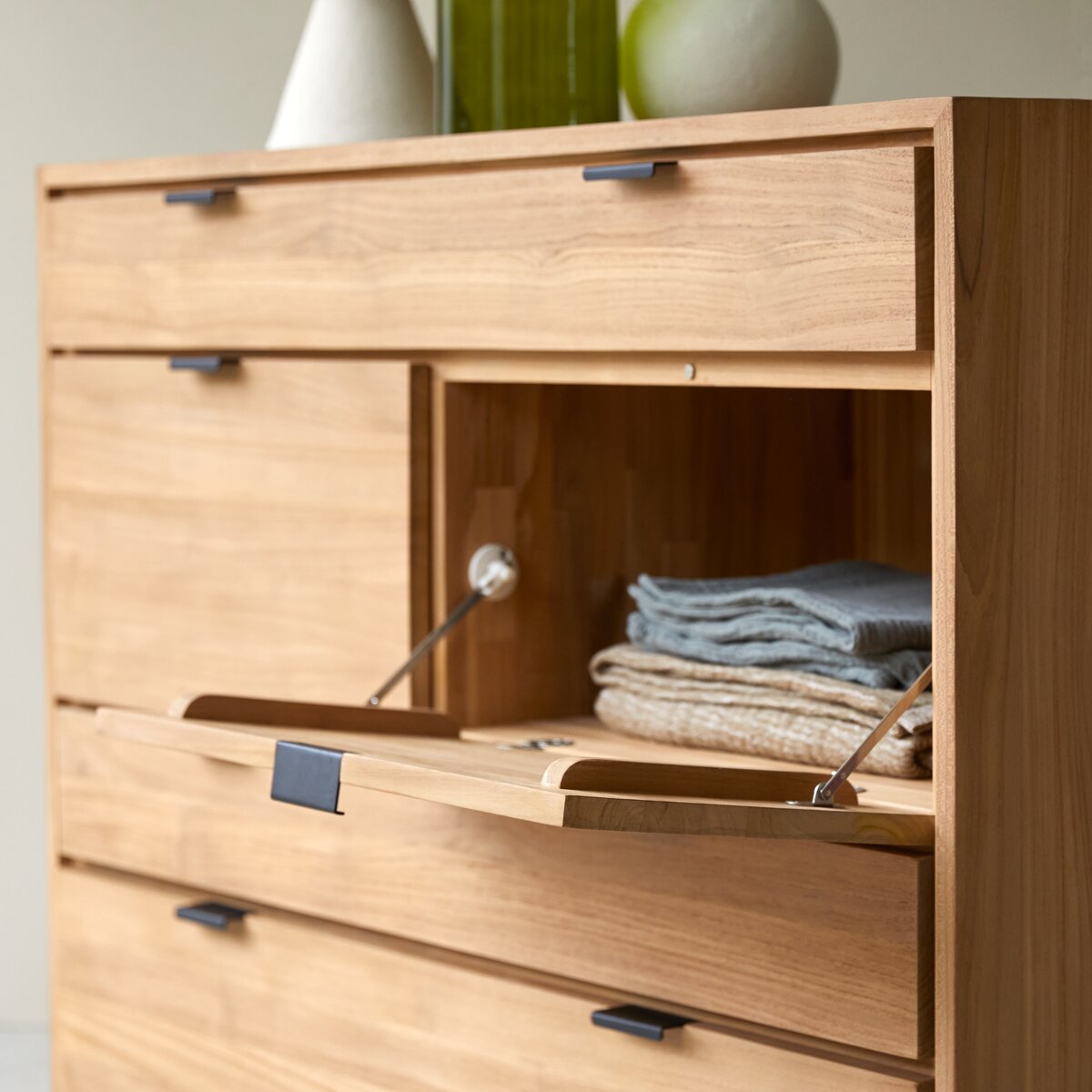 Solid teak chest of drawers with 3 drawers - Living room furniture -  Tikamoon