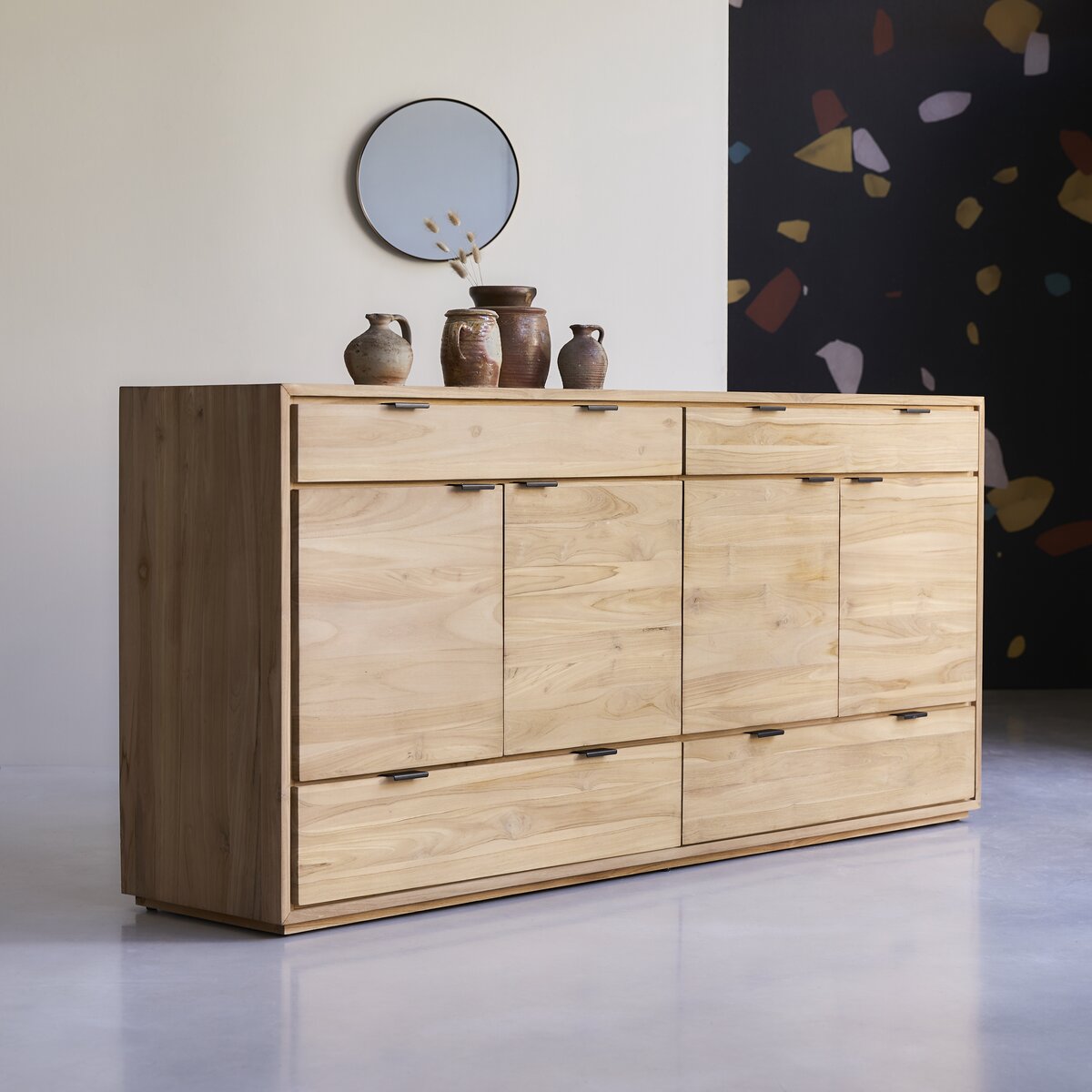 Buffet in teak massello 200 cm - Mobili portaoggetti da salotto - Tikamoon