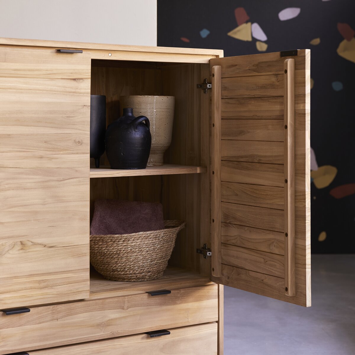 Armario infantil de teca de 210 cm - Muebles de almacenaje para el  dormitorio - Tikamoon