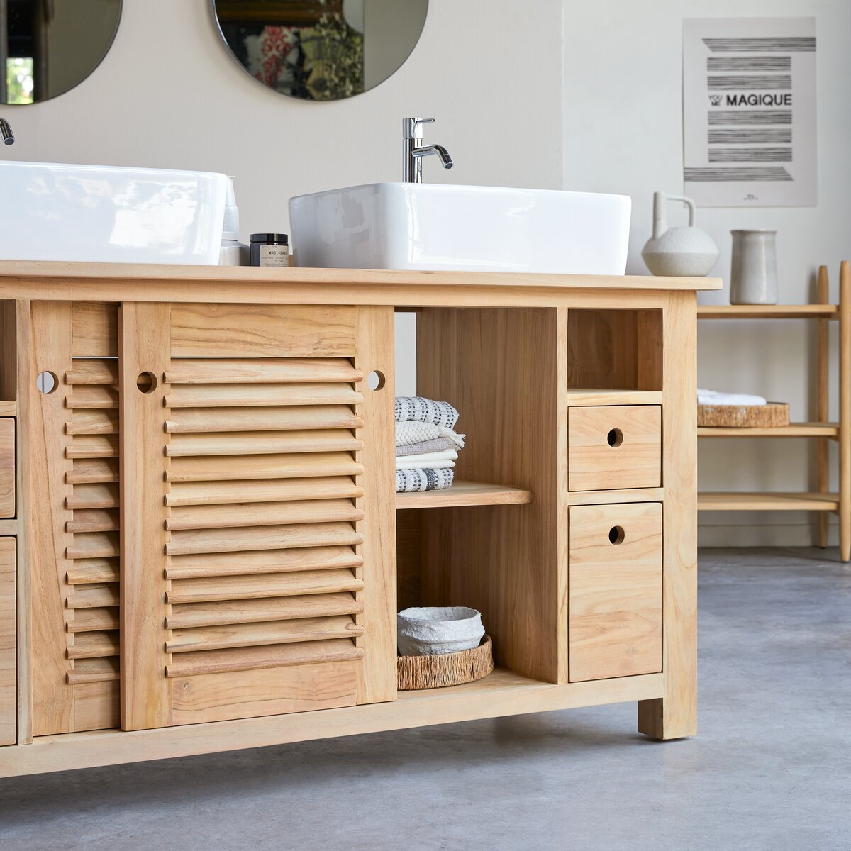 Coline - Solid teak vanity unit 145 cm Coline - Solid teak vanity unit 145 cm