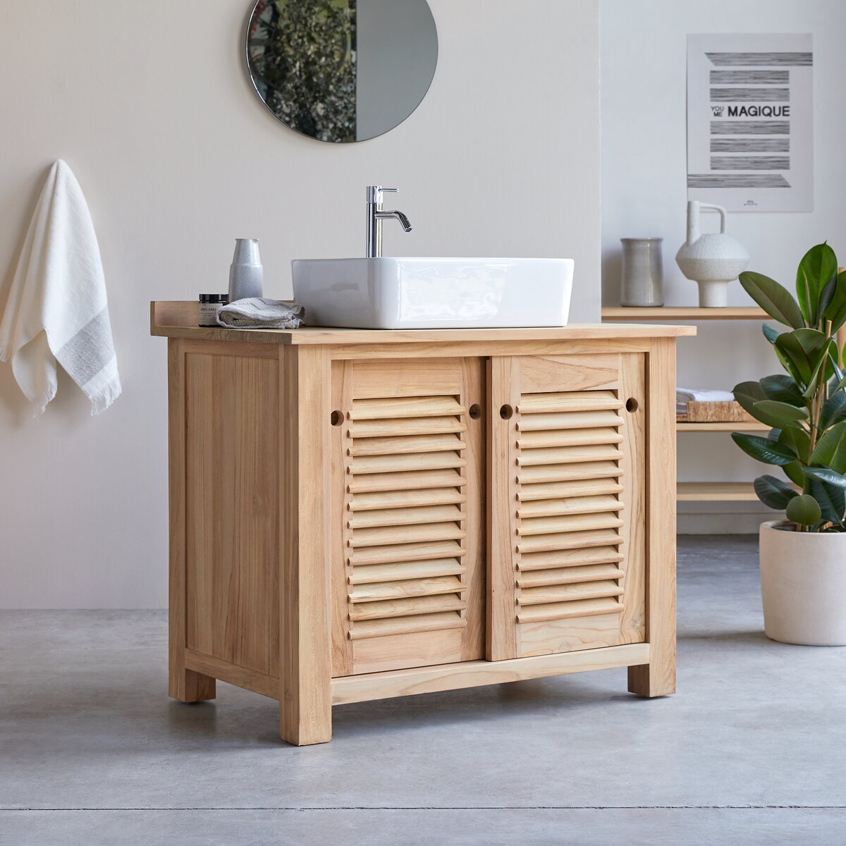 Coline - Solid teak vanity unit 95 cm Coline - Solid teak vanity unit 95 cm