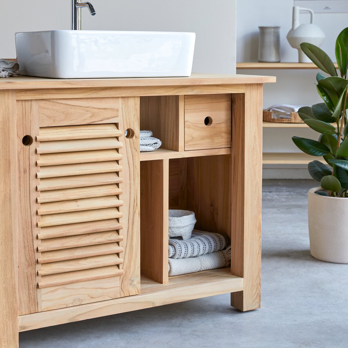 Coline - Solid teak vanity unit 95 cm Coline - Solid teak vanity unit 95 cm