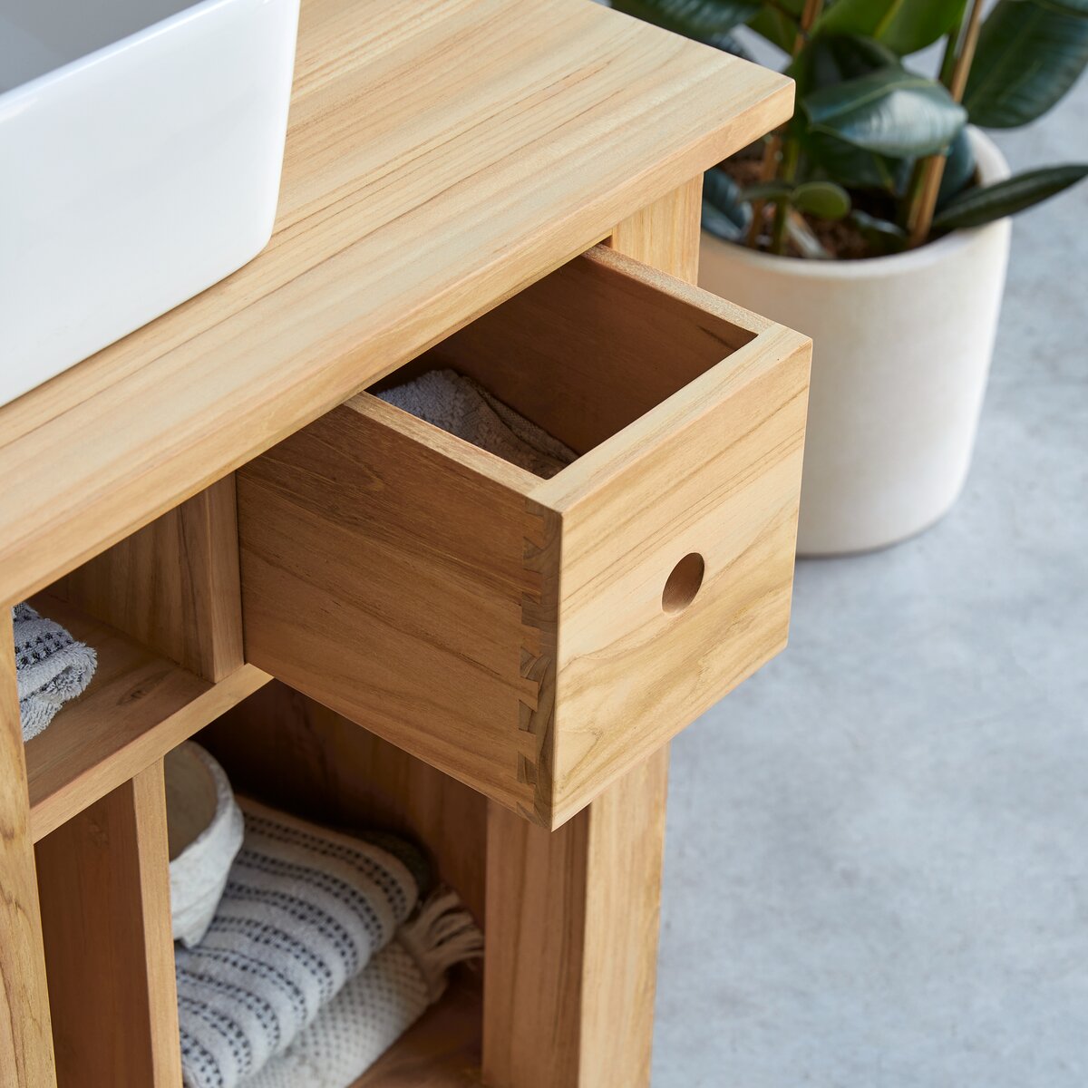 Coline - Solid teak vanity unit 95 cm Coline - Solid teak vanity unit 95 cm