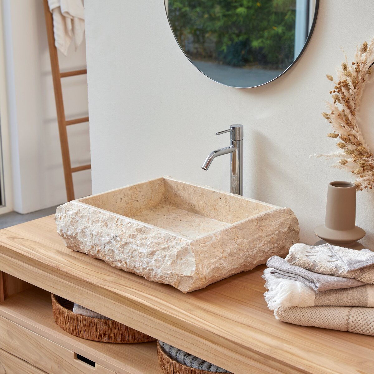 Scrula Slim - Lavabo in marmo cream Scrula Slim - Lavabo in marmo cream