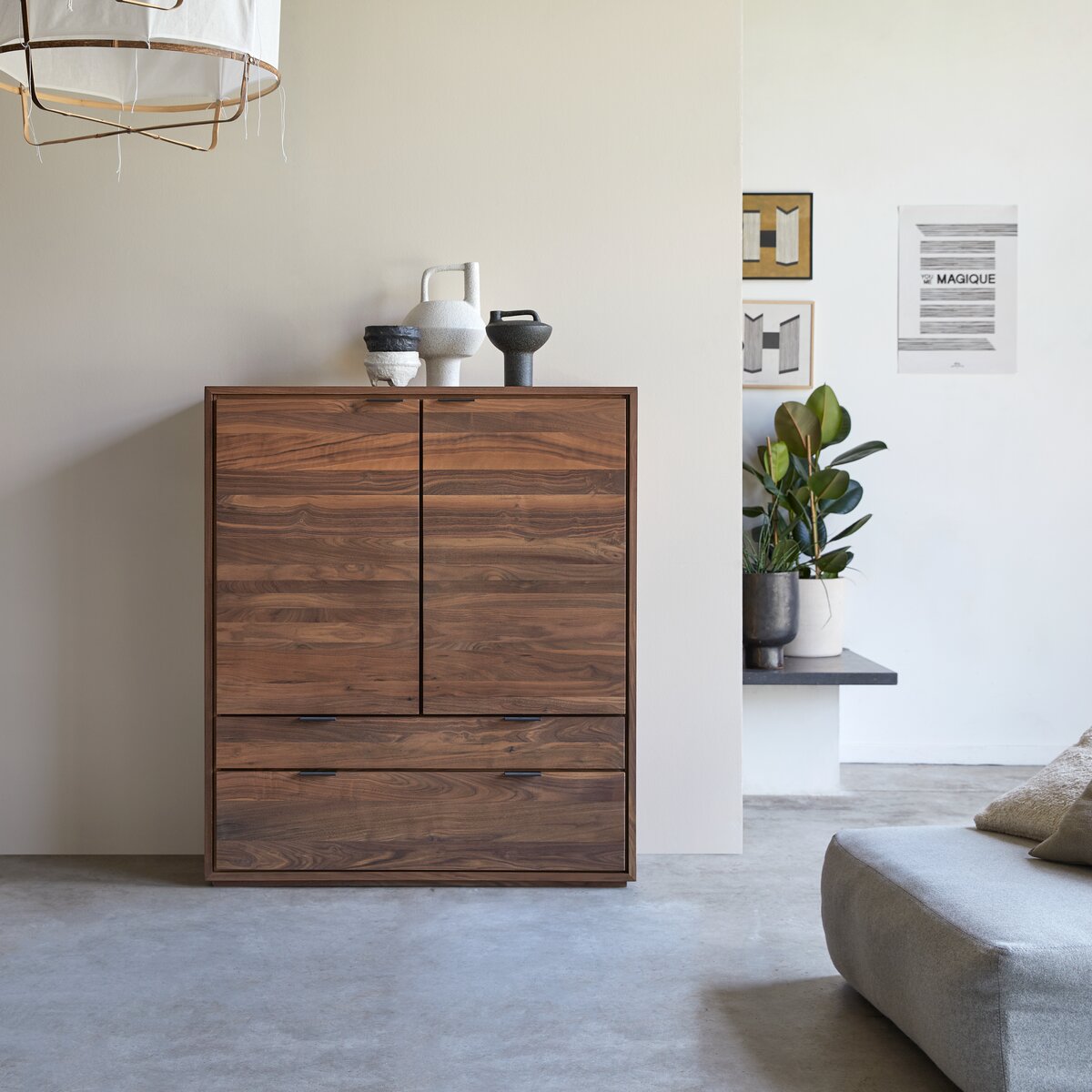Senson - Solid walnut cupboard 110 cm