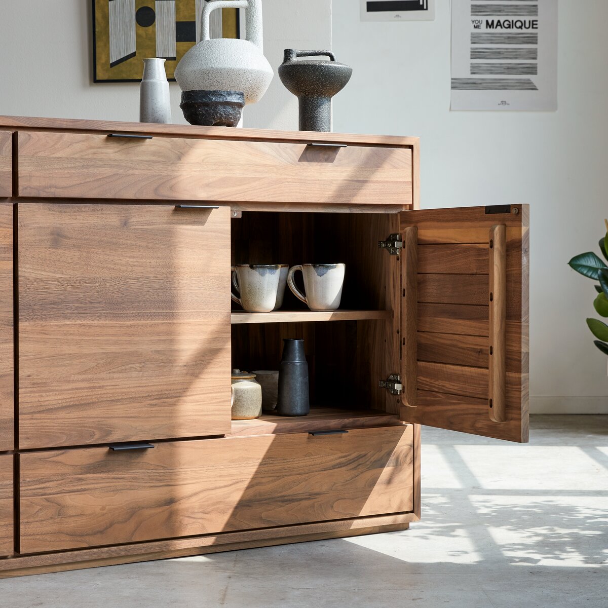 Credenza in legno di noce massiccio 200 cm - Mobili portaoggetti per la  sala da pranzo - Tikamoon