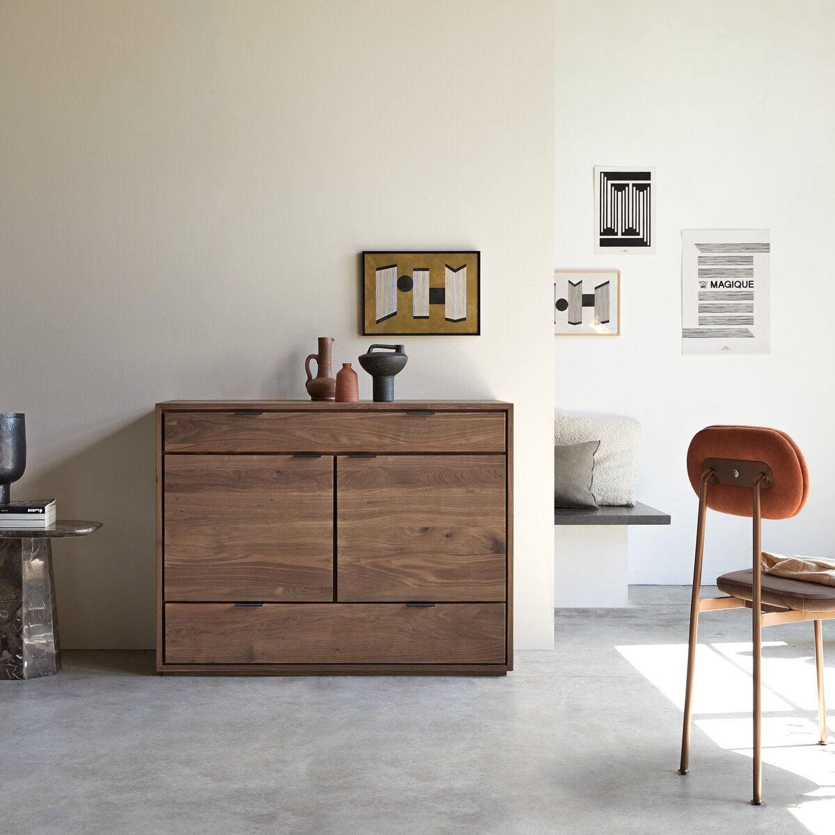 Credenza in legno di noce massiccio 120 cm - Mobili portaoggetti per la sala  da pranzo - Tikamoon